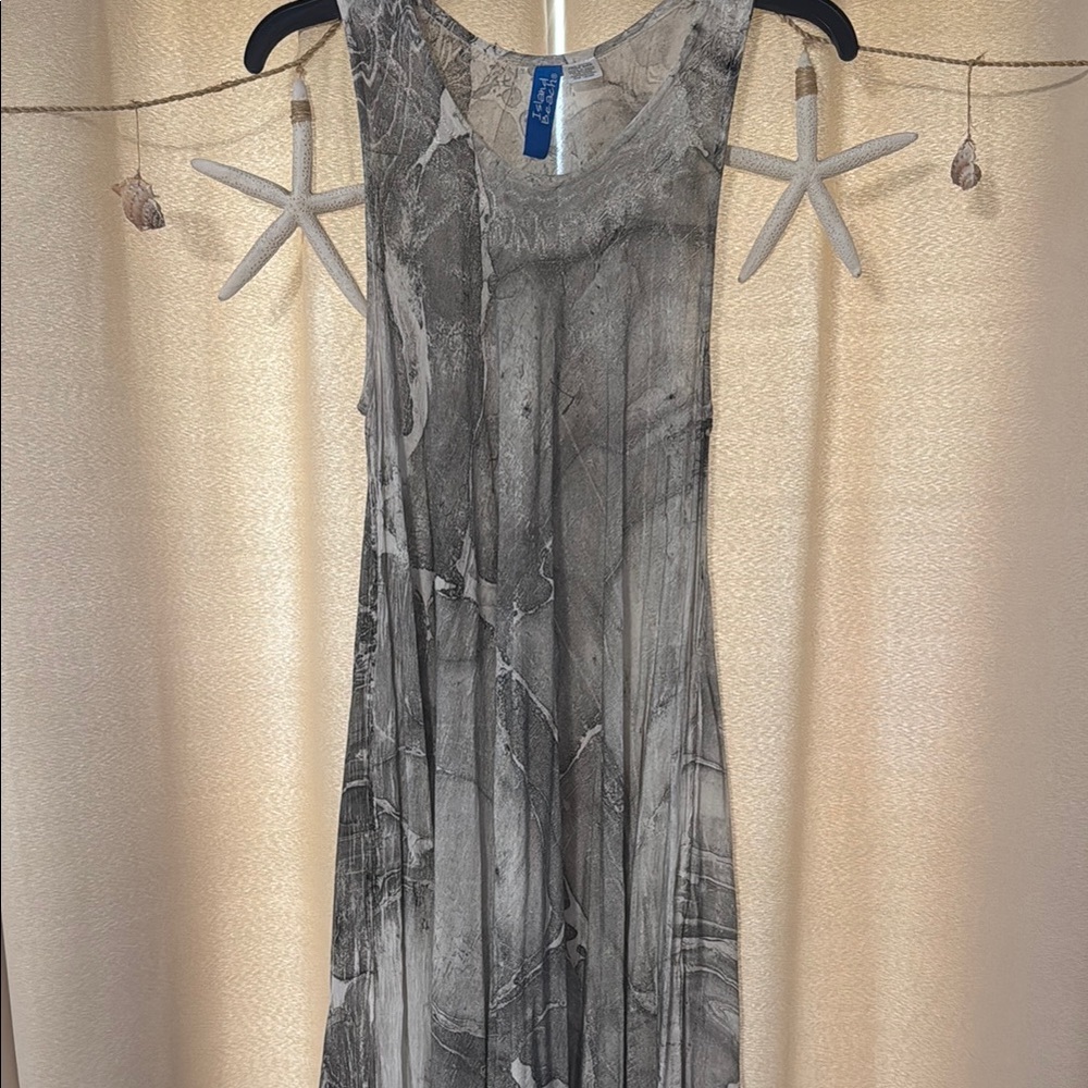 Gray Marble Women Swim Coverup